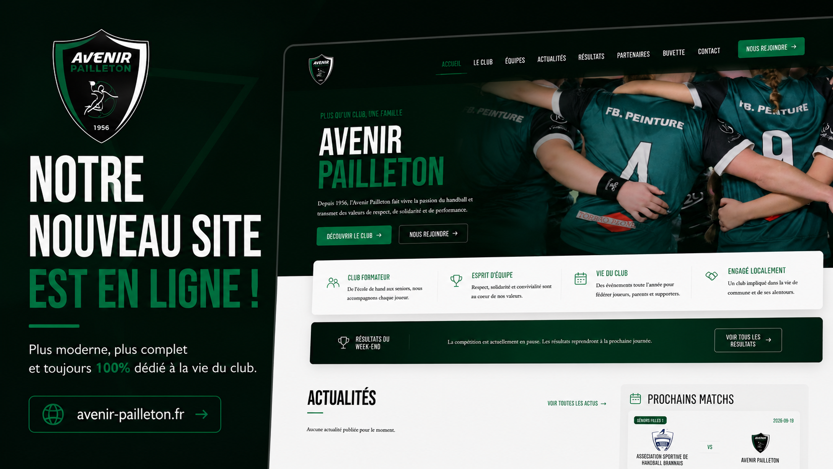 Nouveau site web pour le club !